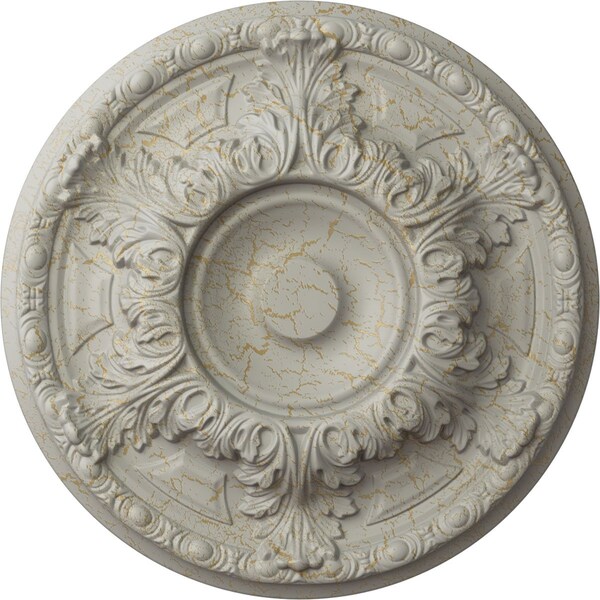 Ekena Millwork Granada Ceiling Medallion (Fits Canopies up to 7 1/8"), 19"OD x 1 1/2"P, Pot of Cream Crackle CM19GAPCC - main